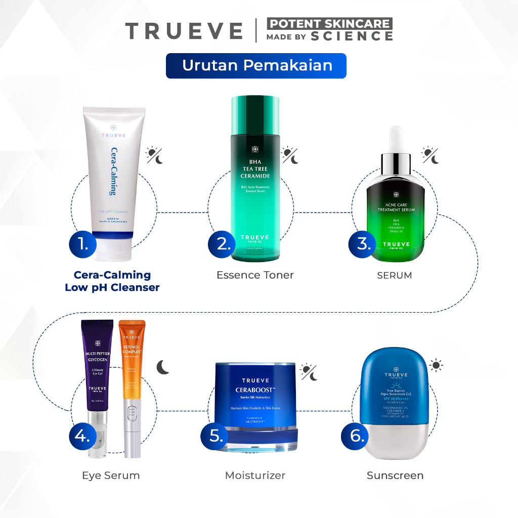 TRUEVE Cera-calming Low pH Facial Cleanser - sabun low ph anti ketarik, pori-pori bersih, gentle (ceraboost, mushroom extract, centella asiatica)