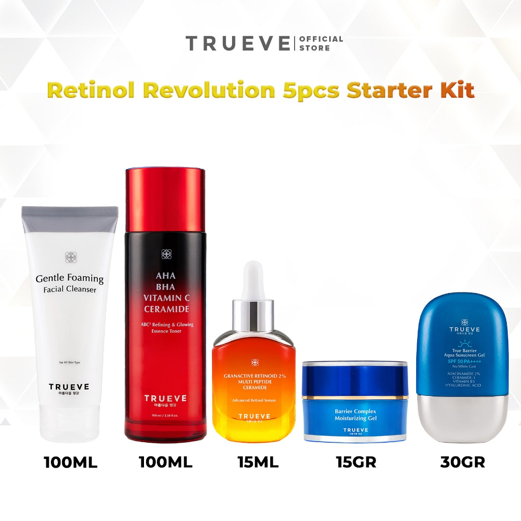 [FULL SIZE - 5 PCS] Premium Skincare Set: Cleanser, Toner, Serum, Moisturizer, Sunscreen