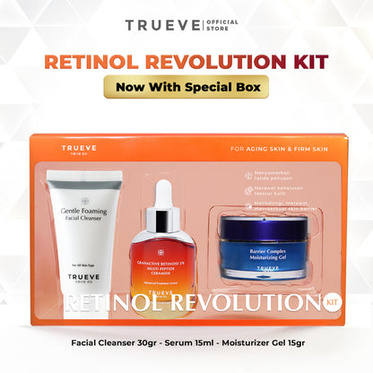 [FULL SIZE + BOX - 3 PCS] TRUEVE Starter Kit: Serum, Moisturizer Gel, Facial Cleanser