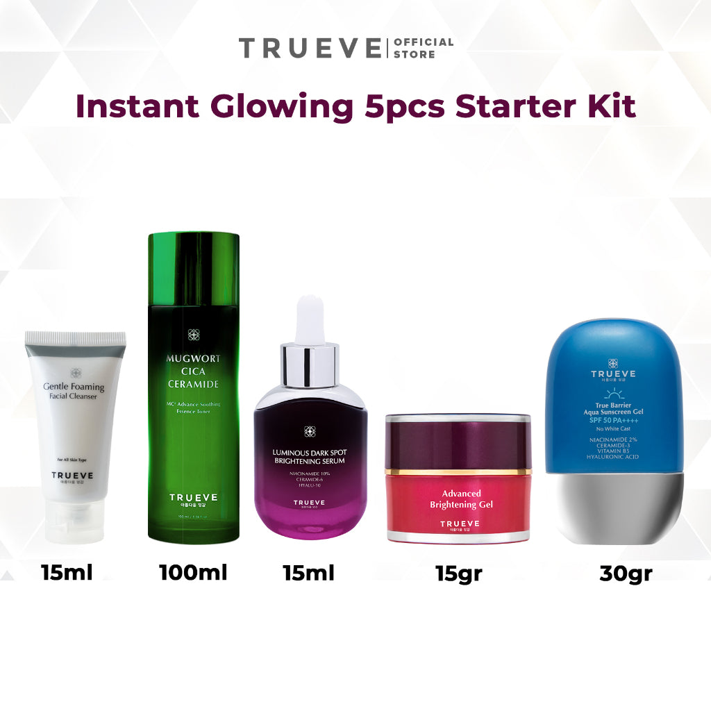 [FULL SIZE - 5 PCS] Premium Skincare Set: Cleanser, Toner, Serum, Moisturizer, Sunscreen
