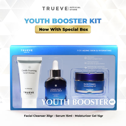 [FULL SIZE + BOX - 3 PCS] TRUEVE Starter Kit: Serum, Moisturizer Gel, Facial Cleanser